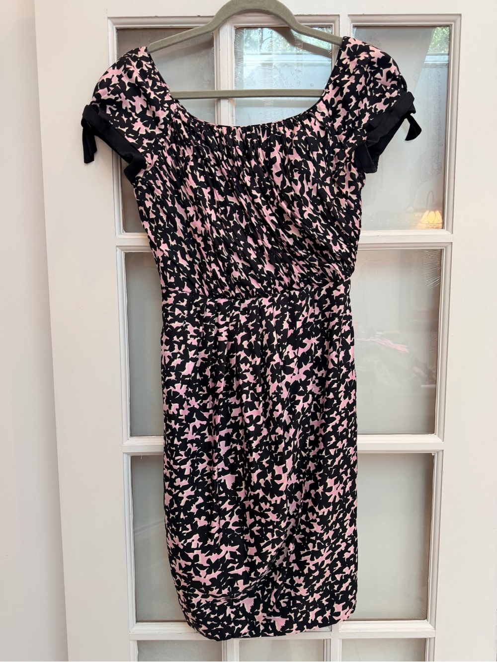 Vintage An Original Milly of New York 100% Silk Pink & Black Dress Size 2